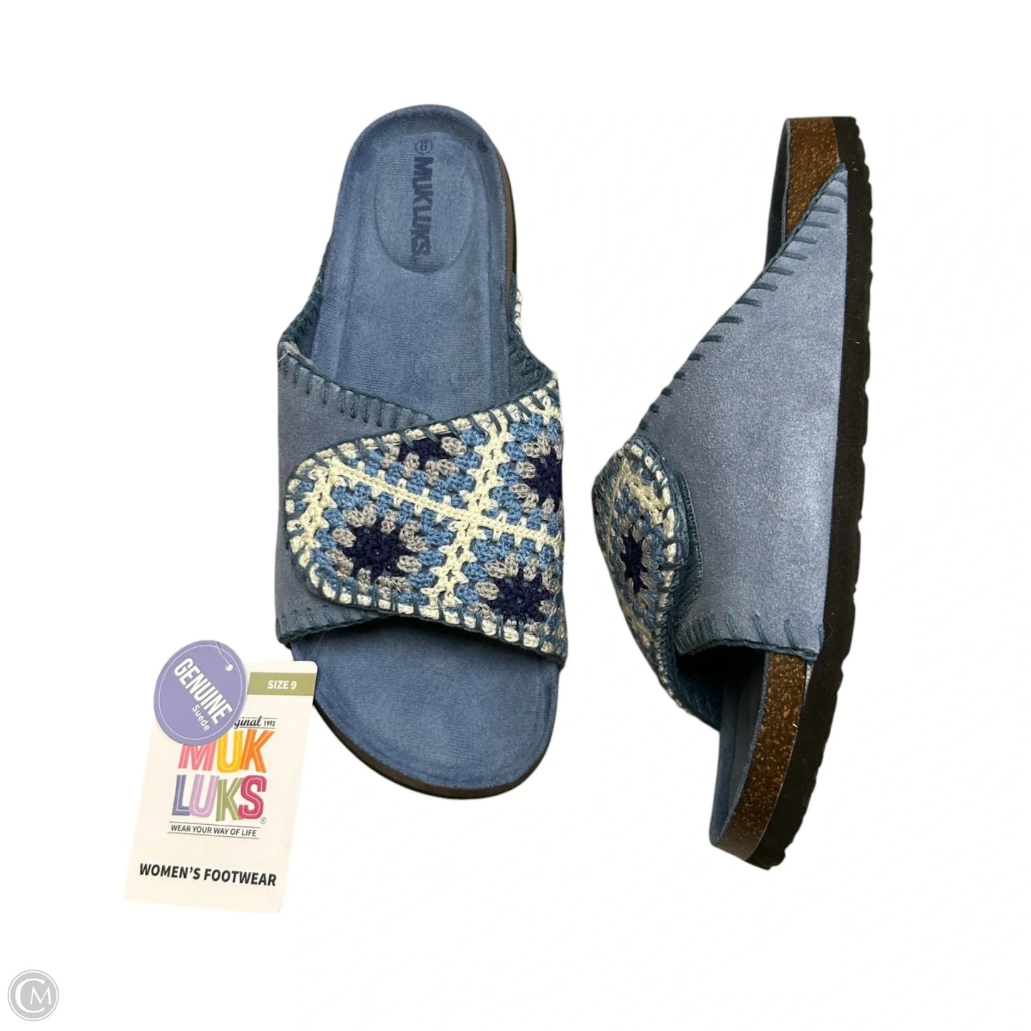 Sandals Flats By Muk Luks In Blue & White, Size: 9