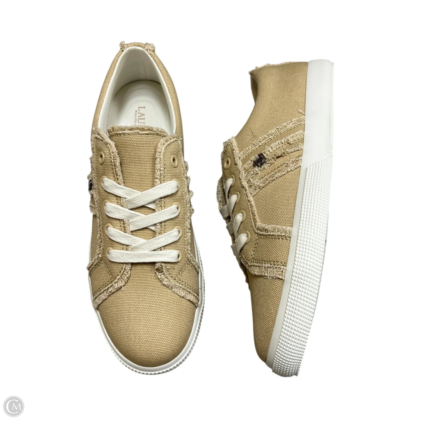 Shoes Sneakers By Lauren By Ralph Lauren In Cream & Tan, Size: 9.5