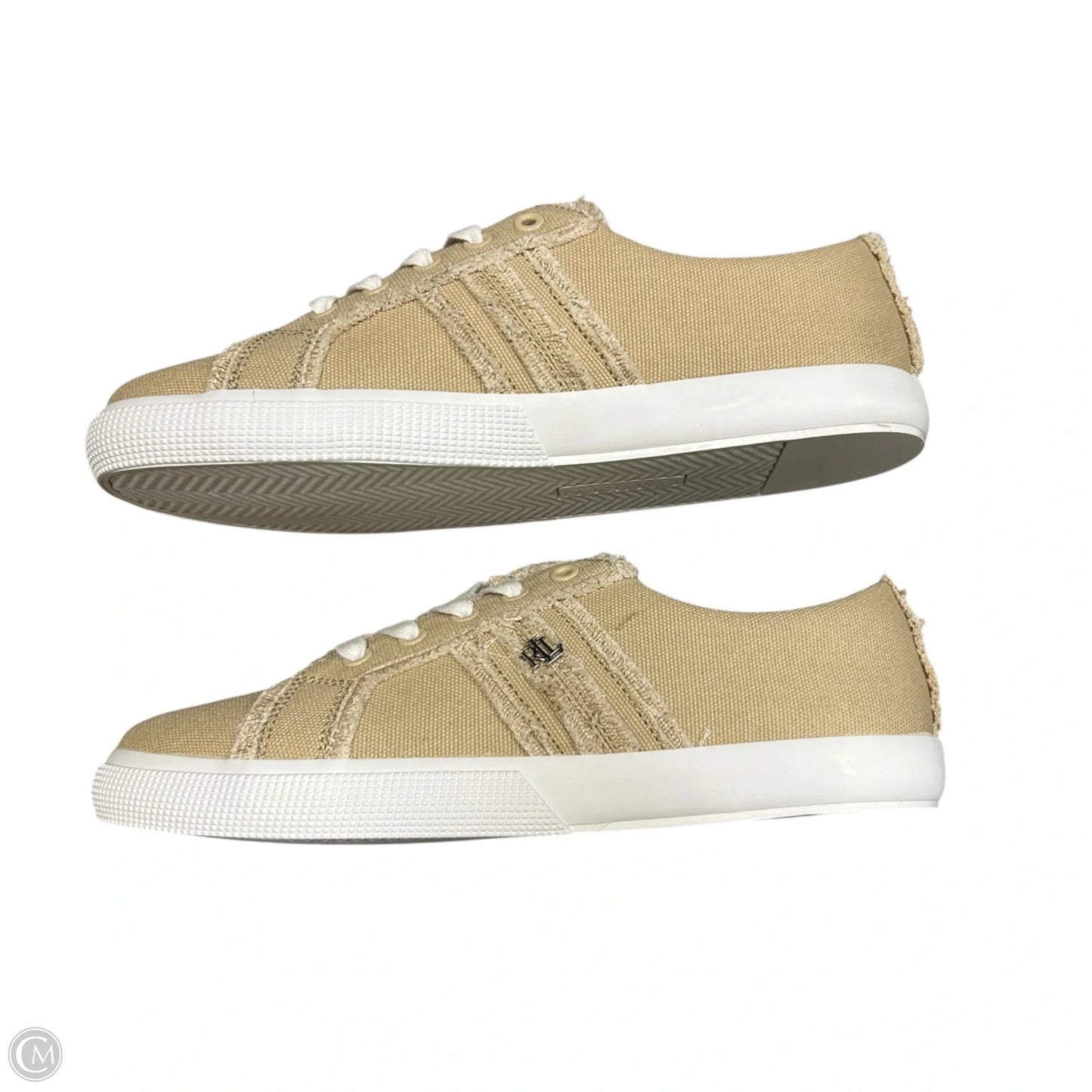 Shoes Sneakers By Lauren By Ralph Lauren In Cream & Tan, Size: 9.5