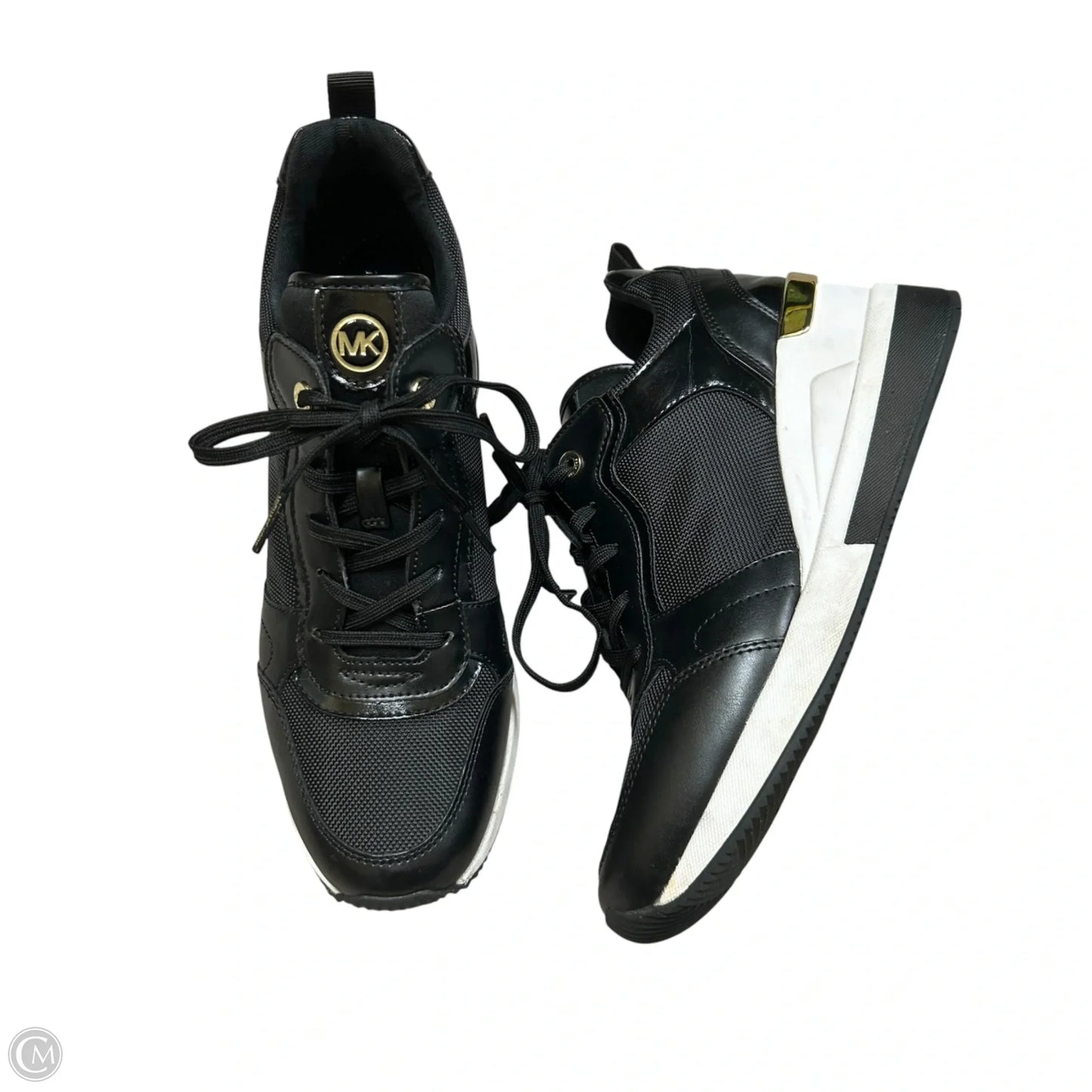 Shoes Sneakers By Michael By Michael Kors In Black & Gold, Size: 9