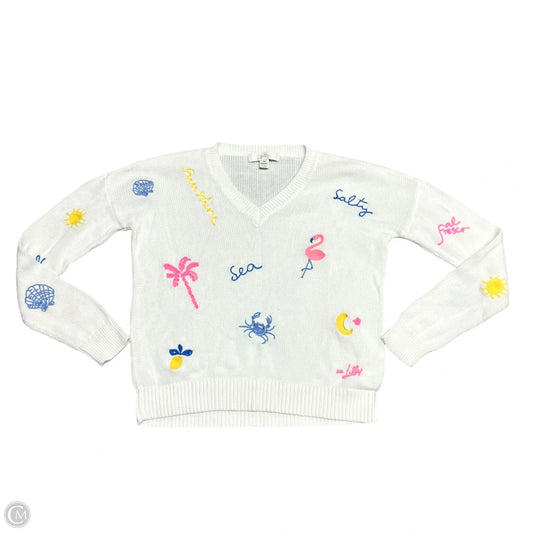 Sweater Cardigan Designer By Lilly Pulitzer In Blue & Cream, Size: Xs