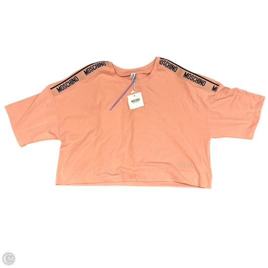 Top Short Sleeve Luxury Designer By Moschino In Peach, Size: L