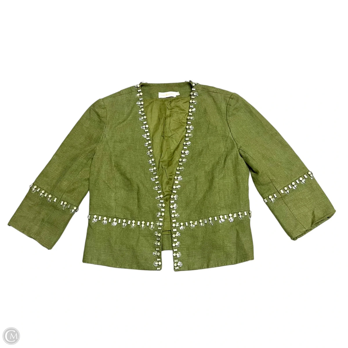 Blazer Designer By Tory Burch In Green, Size: S