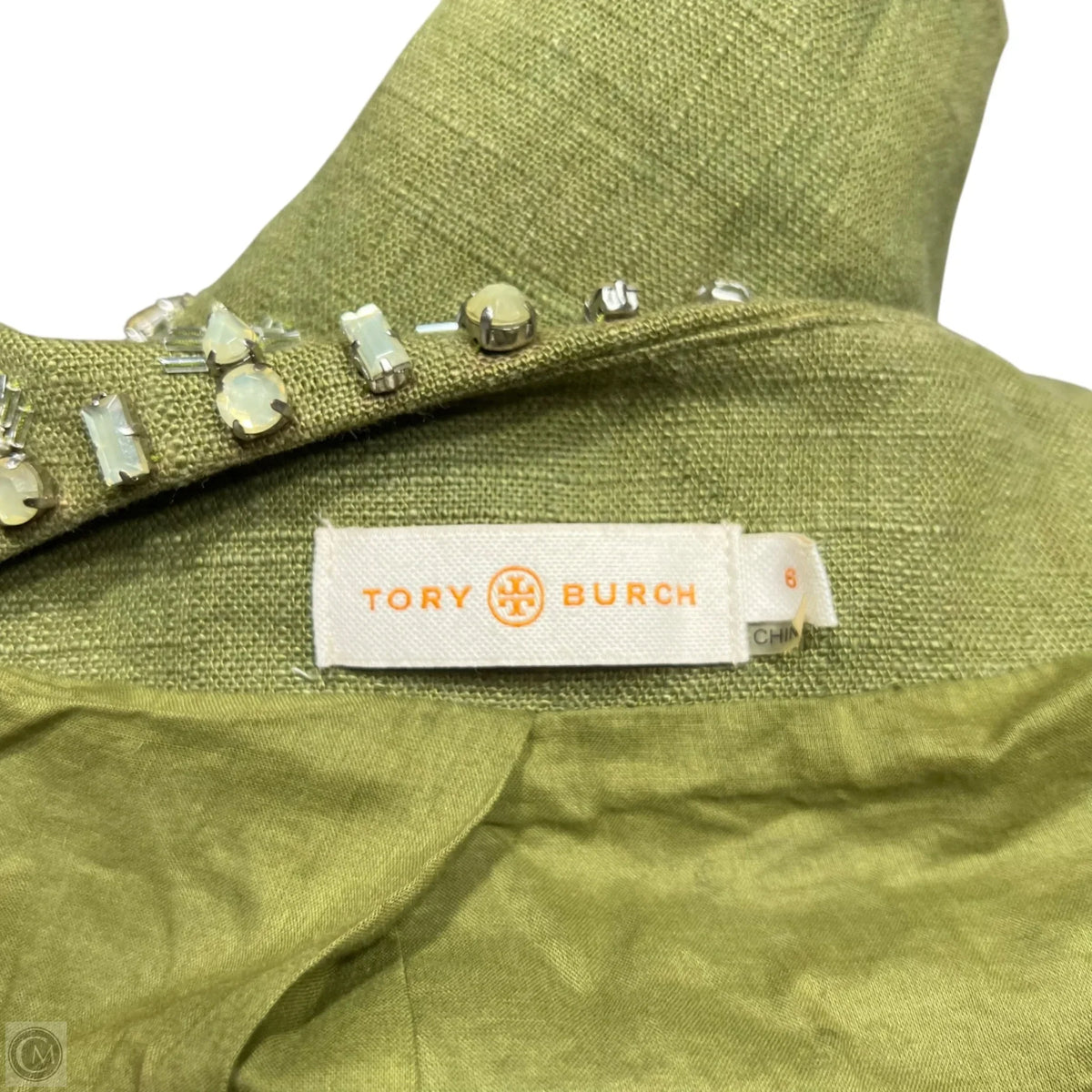 Blazer Designer By Tory Burch In Green, Size: S