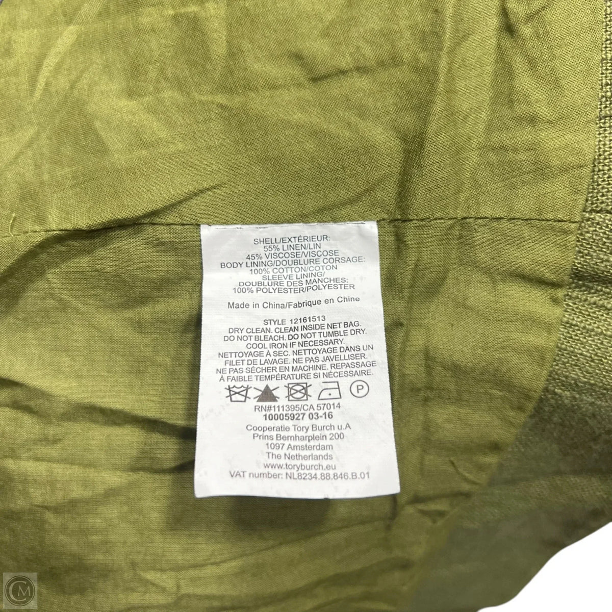 Blazer Designer By Tory Burch In Green, Size: S