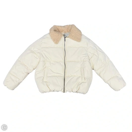 Coat Puffer & Quilted By Urban Outfitters In Cream, Size: M