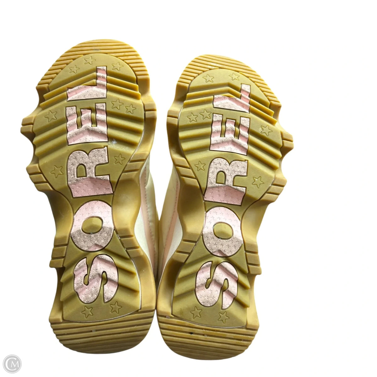 Boots Snow By Sorel In Pink & Yellow, Size: 9