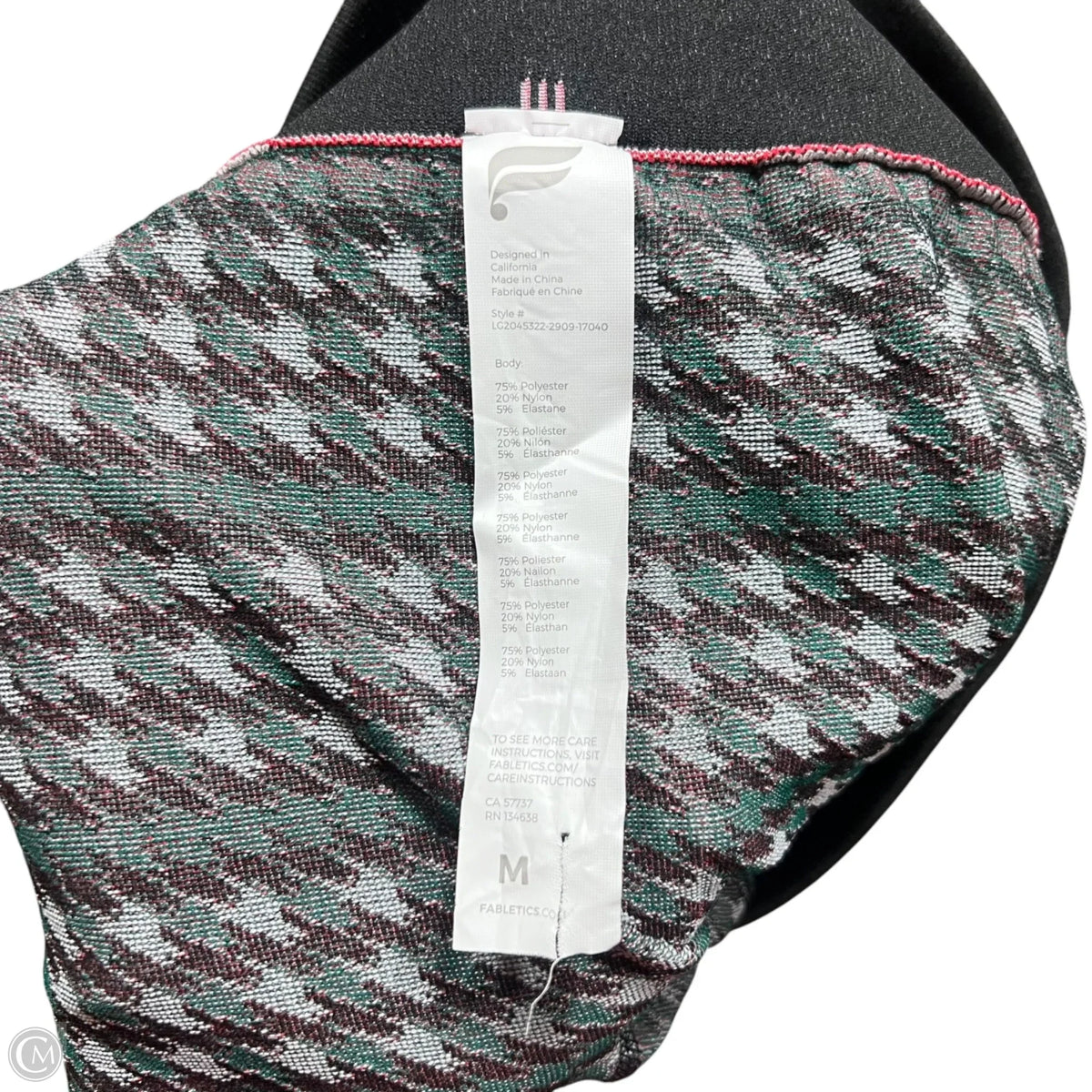 Athletic Leggings By Fabletics In Black & Red, Size: M