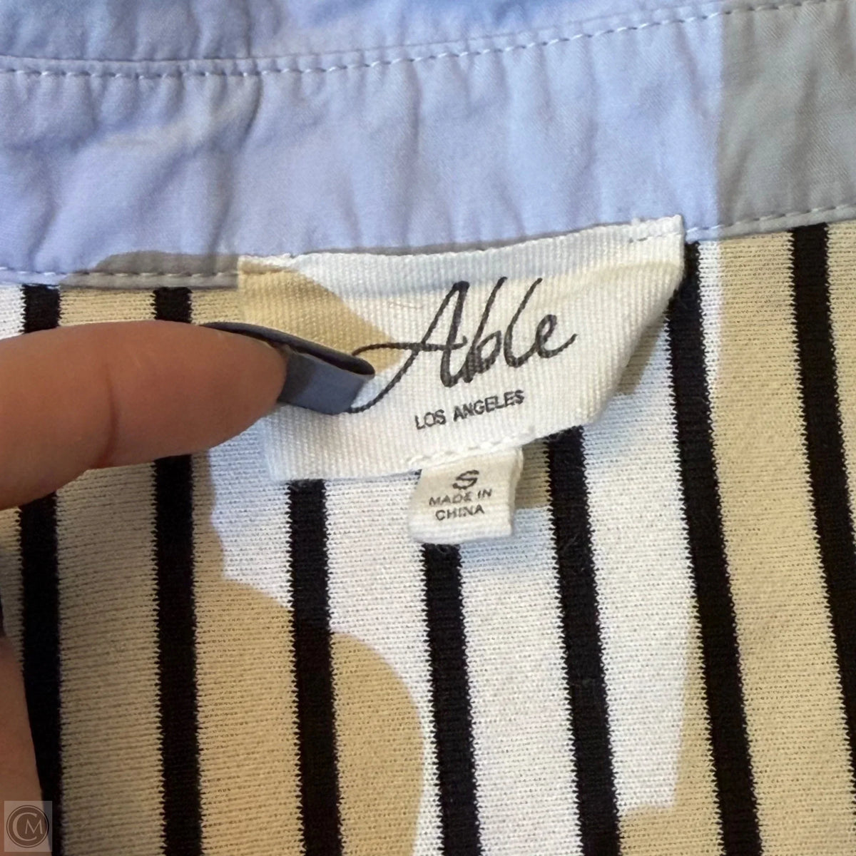 Top Long Sleeve By Able In Striped Pattern, Size: S