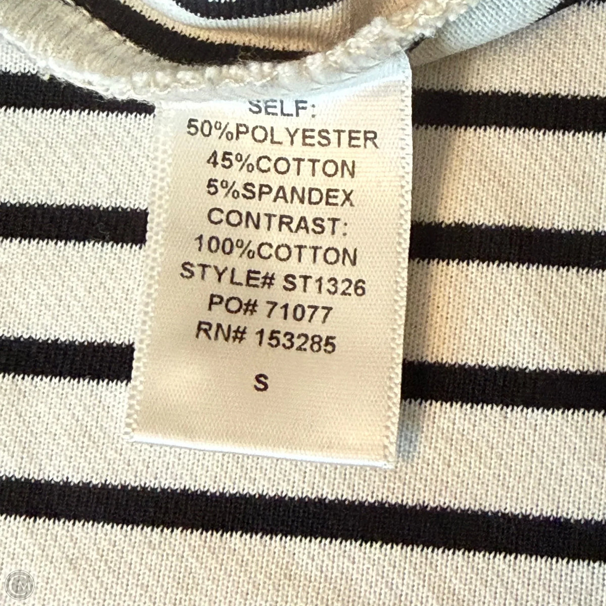 Top Long Sleeve By Able In Striped Pattern, Size: S