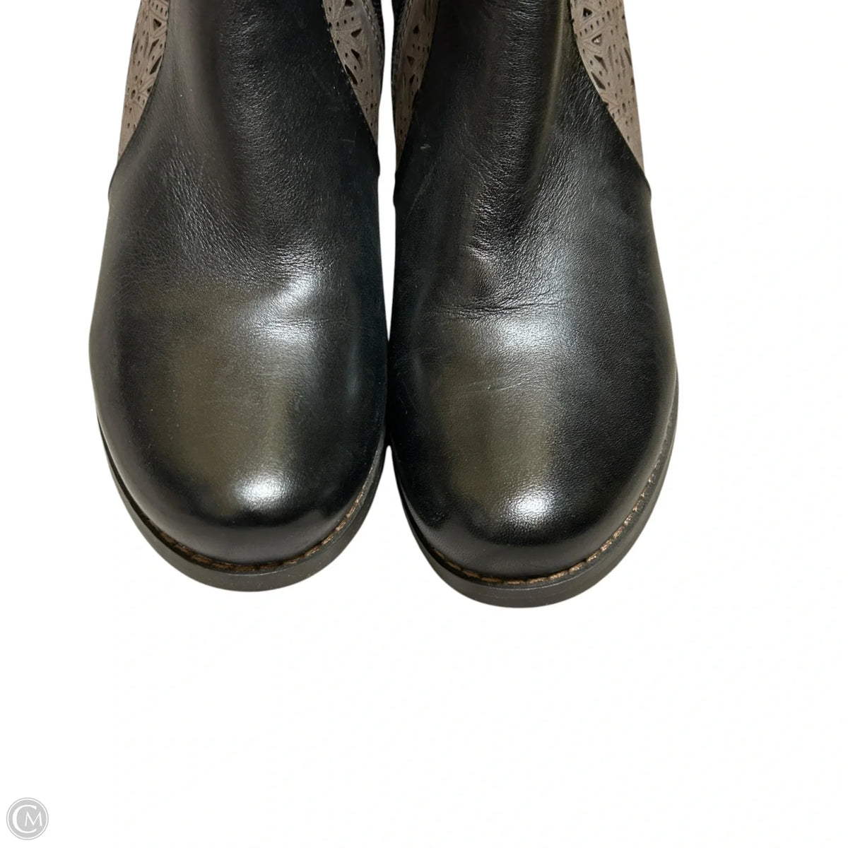 Boots Ankle Heels By Spring Step In Black & Grey, Size: 5.5