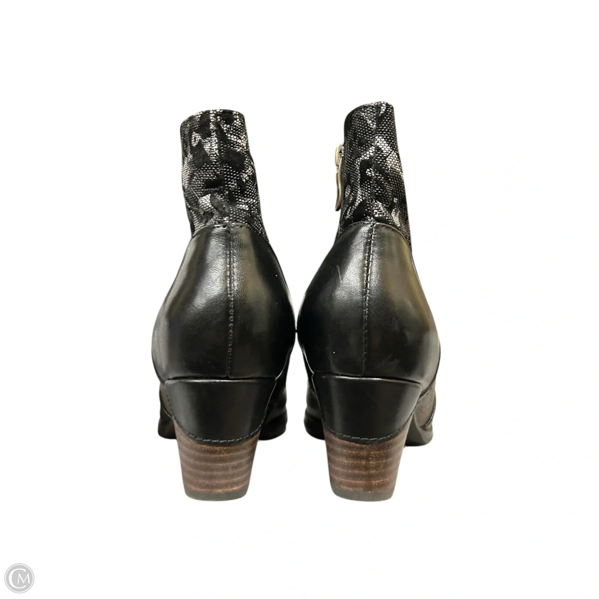Boots Ankle Heels By Spring Step In Black & Grey, Size: 5.5