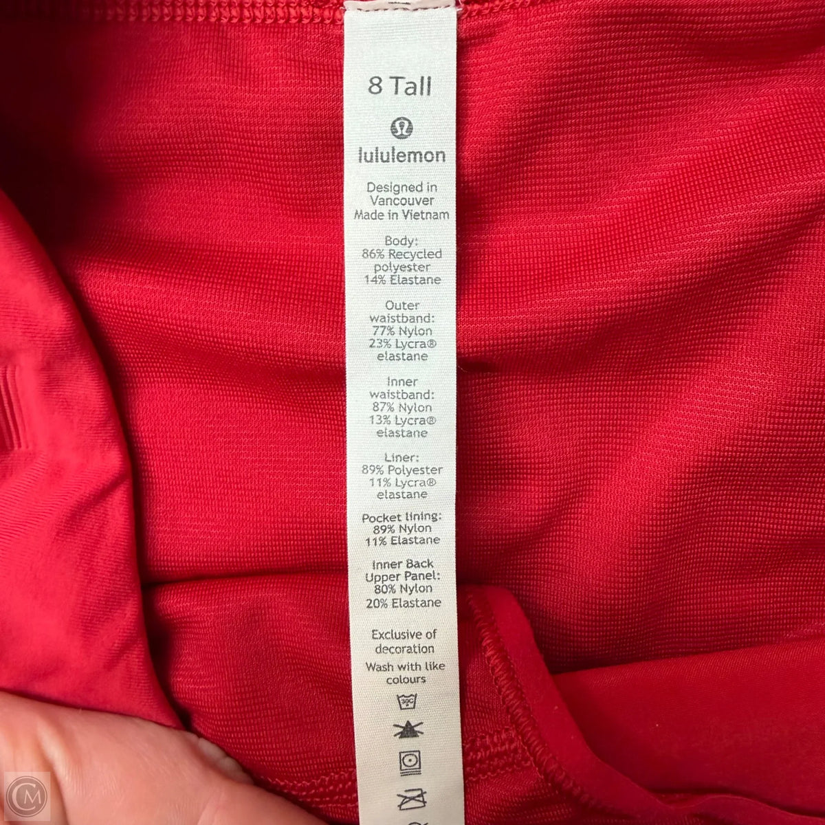 Athletic Shorts By Lululemon In Red, Size: 8
