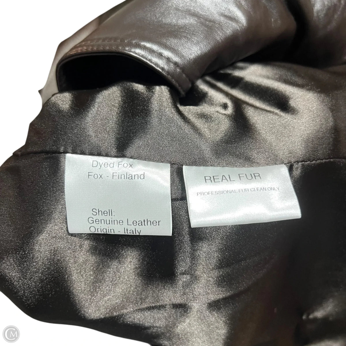 Coat Leather In Brown, Size: L