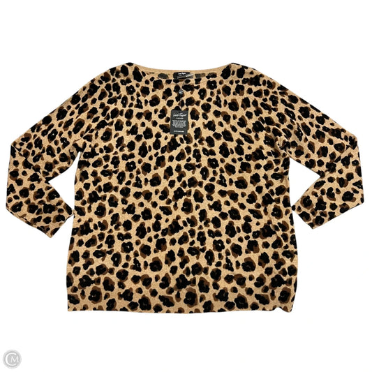 Sweater Cashmere By Lord And Taylor In Leopard Print, Size: 3x