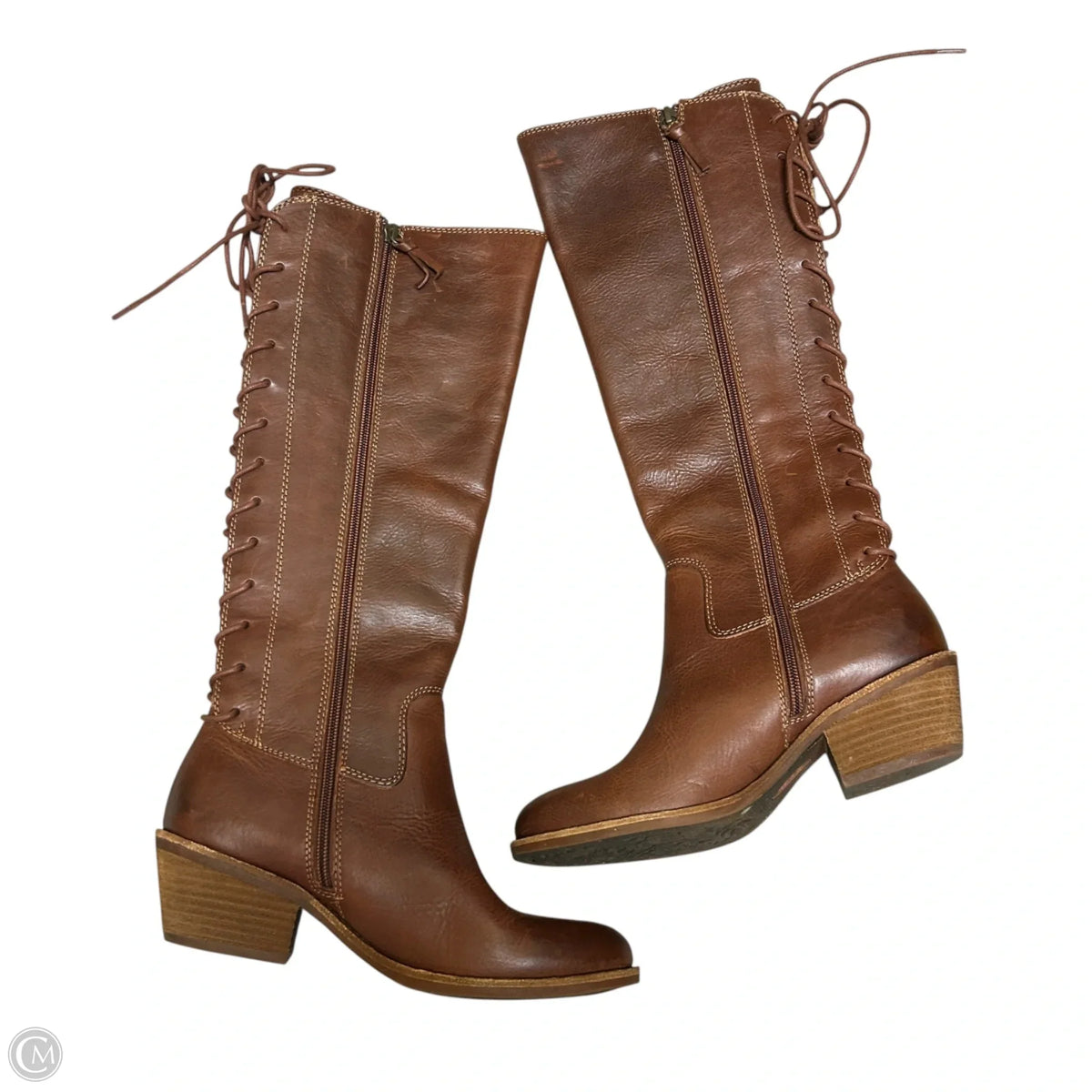 Boots Knee Heels By Sofft In Brown, Size: 7