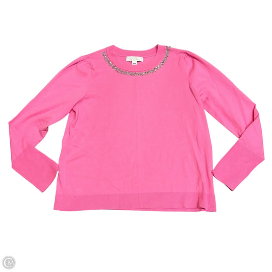 Sweater Designer By Lilly Pulitzer In Pink & Silver, Size: L