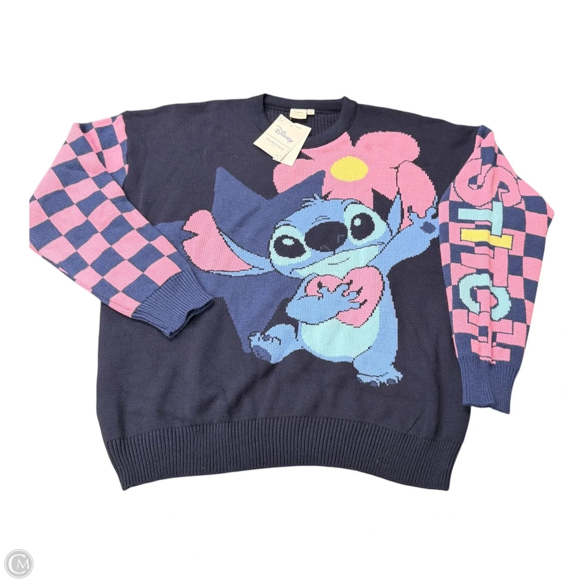 Sweater By Disney In Blue & Pink, Size: M