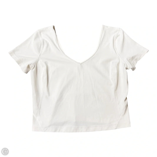 Athletic Top Short Sleeve By Lululemon In Cream, Size: M