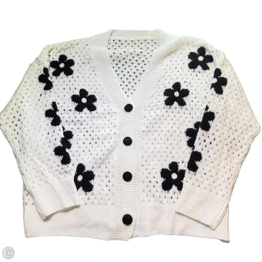 Sweater Cardigan By Clothes Mentor In Black & White, Size: 2x