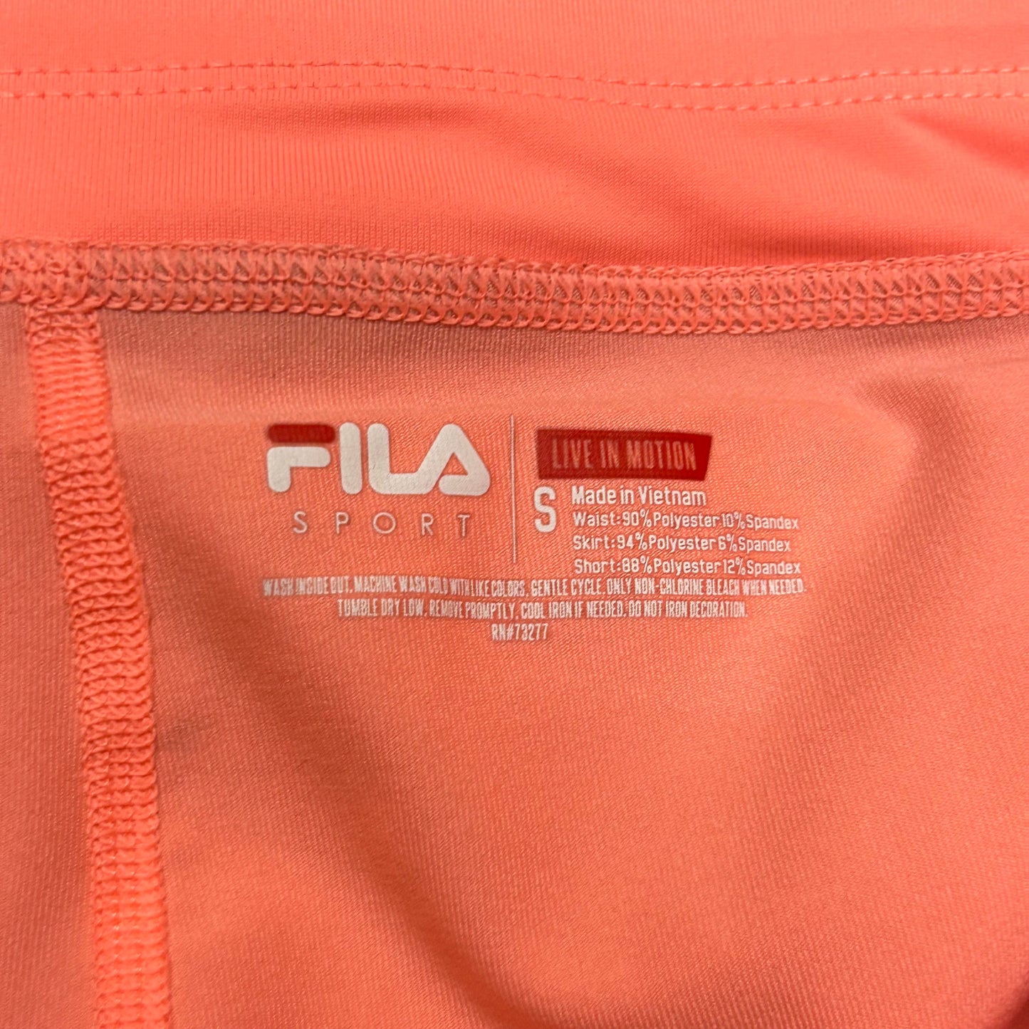 Coral Athletic Skort By Fila, Size: S