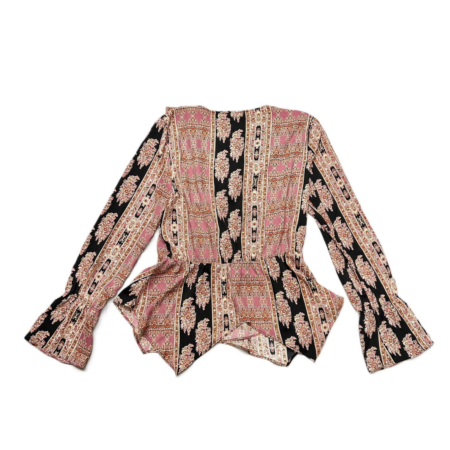 Paisley Print Top Long Sleeve By Bcbgmaxazria, Size: M