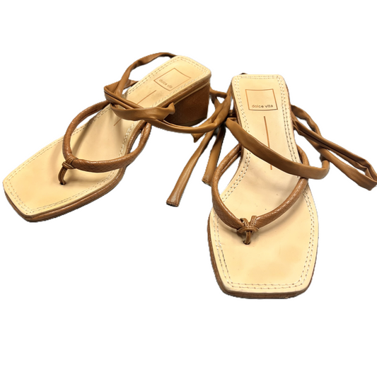 Tan Sandals Heels Block By Dolce Vita, Size: 7.5