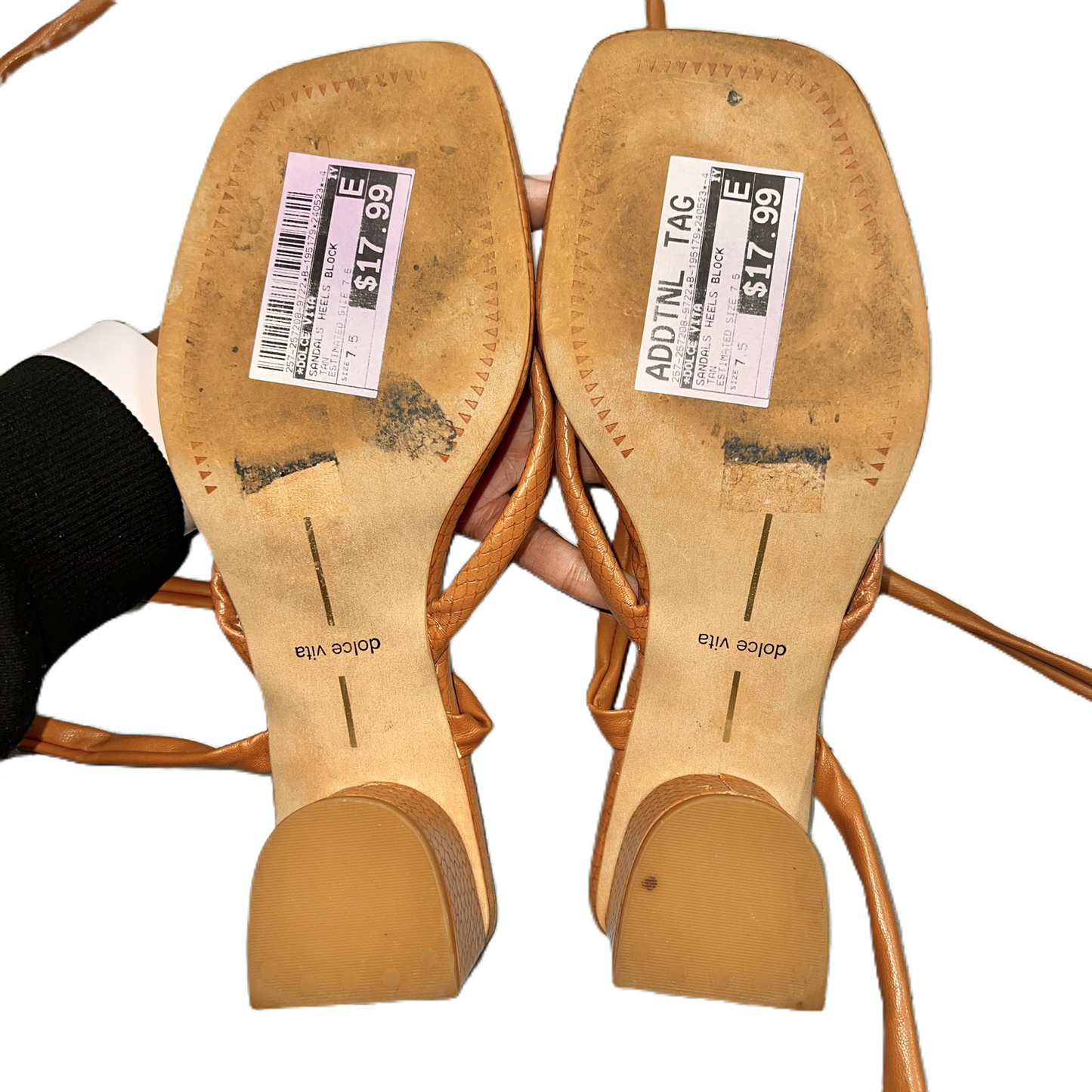 Tan Sandals Heels Block By Dolce Vita, Size: 7.5