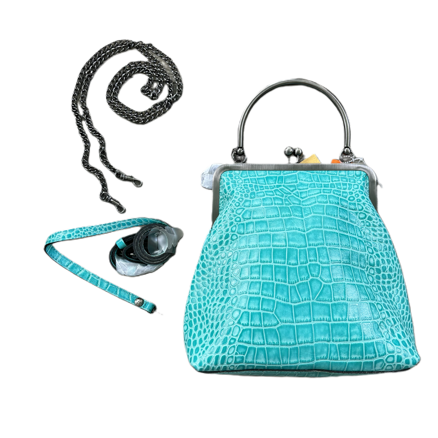 Crossbody Designer By Patricia Nash in Aqua, Size: Medium