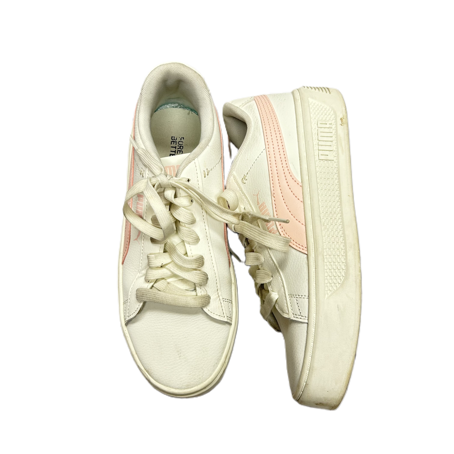 Pink & White Shoes Sneakers Platform By Puma, Size: 8