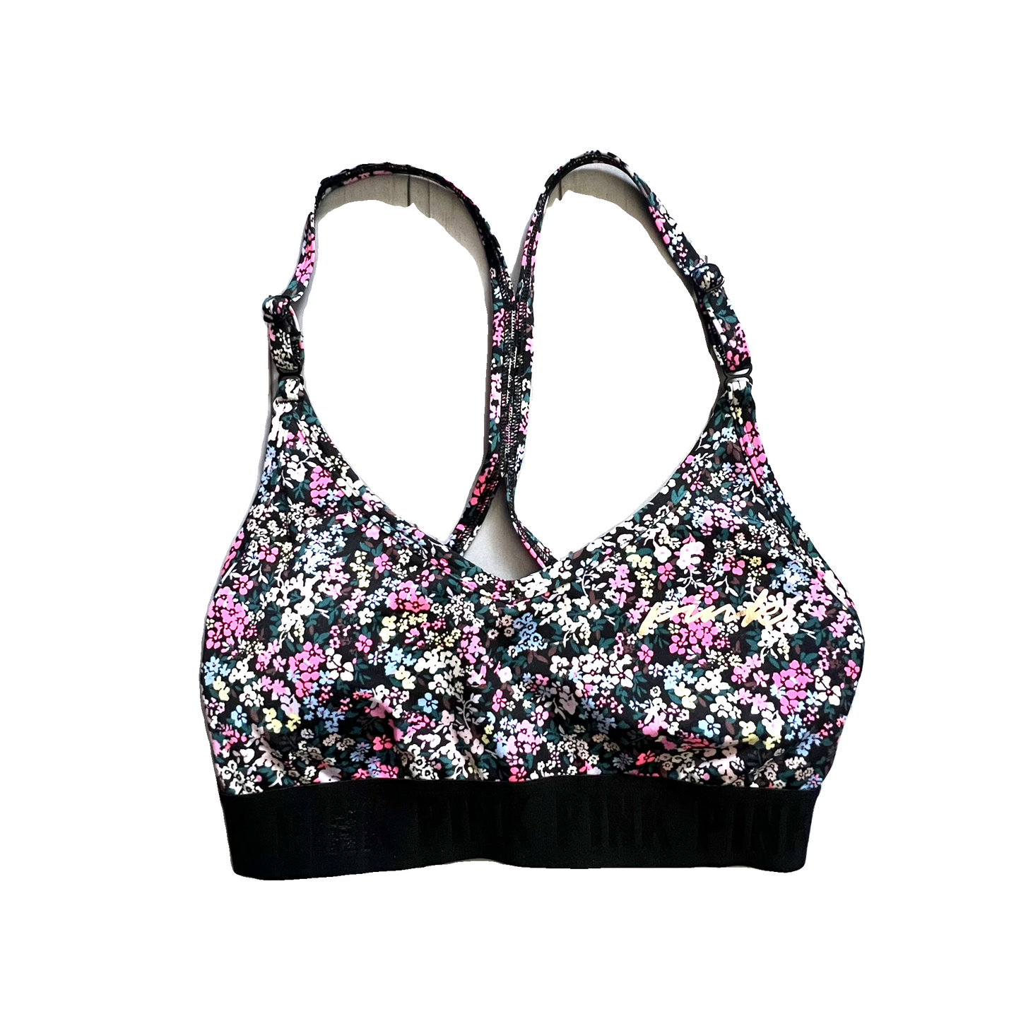 Athletic Bra By Pink In Floral Print, Size: Xl