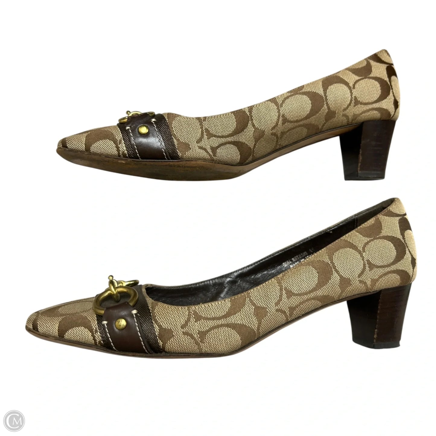 Shoes Designer By Coach In Brown & Gold, Size: 10