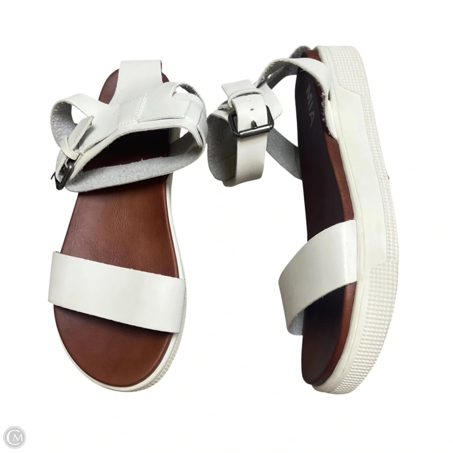 Sandals Heels Platform By Mia In White, Size: 7