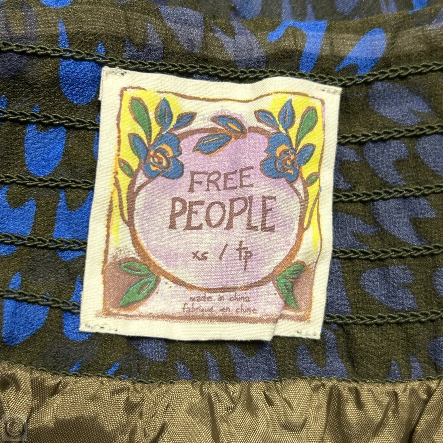 Skirt Mini & Short By Free People In Blue & Green, Size: Xs