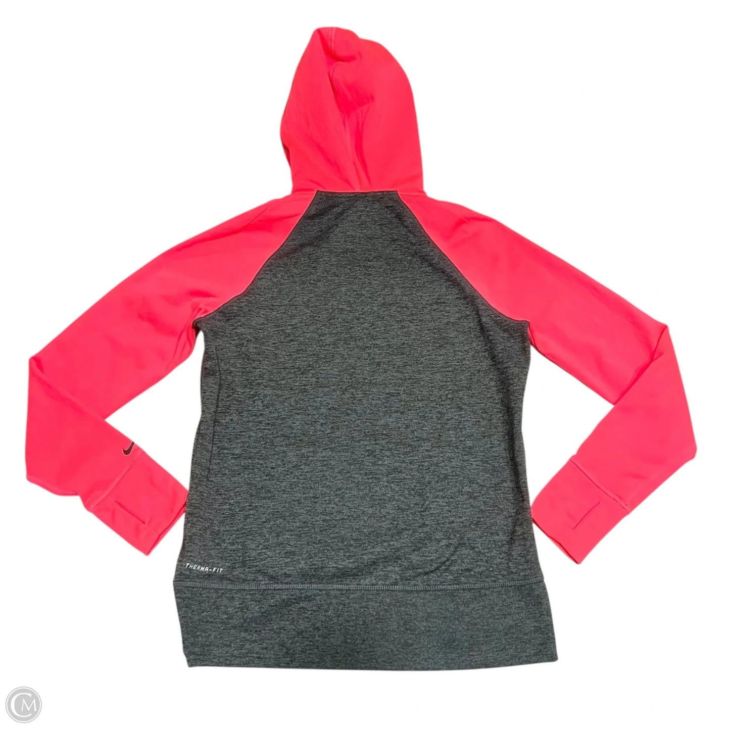 Sweatshirt Hoodie By Nike In Grey & Pink, Size: M