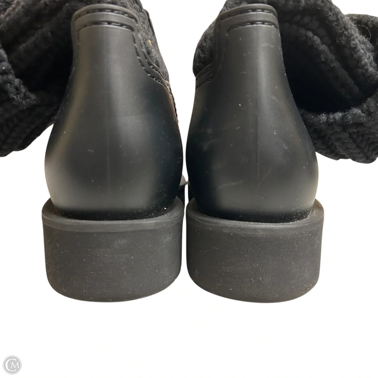 Boots Luxury Designer By Moncler In Black, Size: 7.5