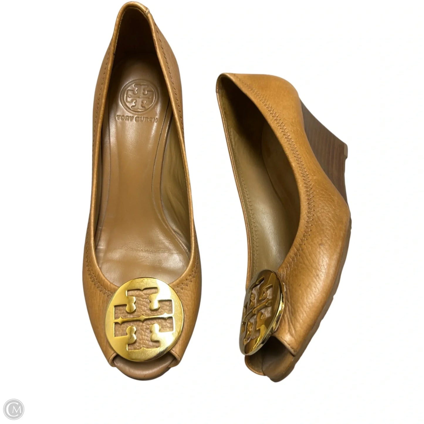 Shoes Designer By Tory Burch In Gold & Tan, Size: 8.5