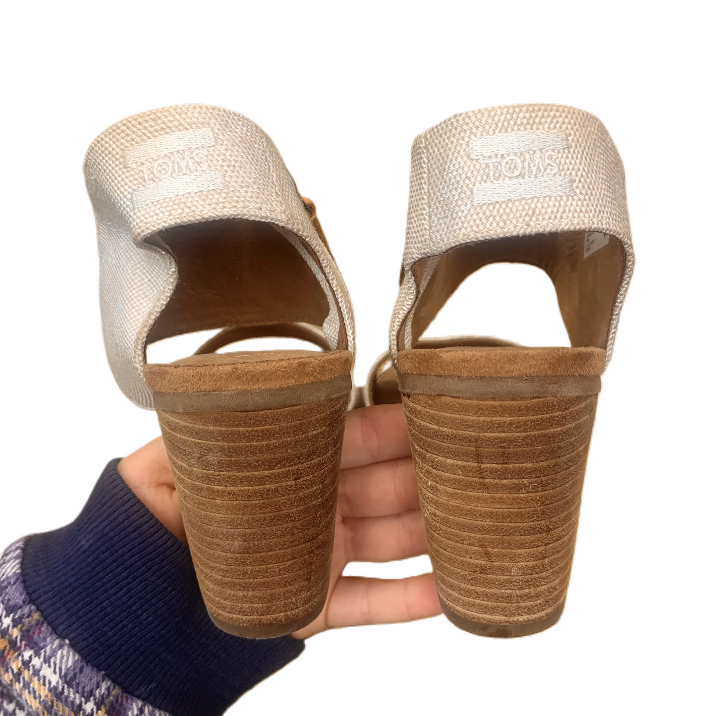 Sandals Heels Block By Toms In Cream, Size: 10