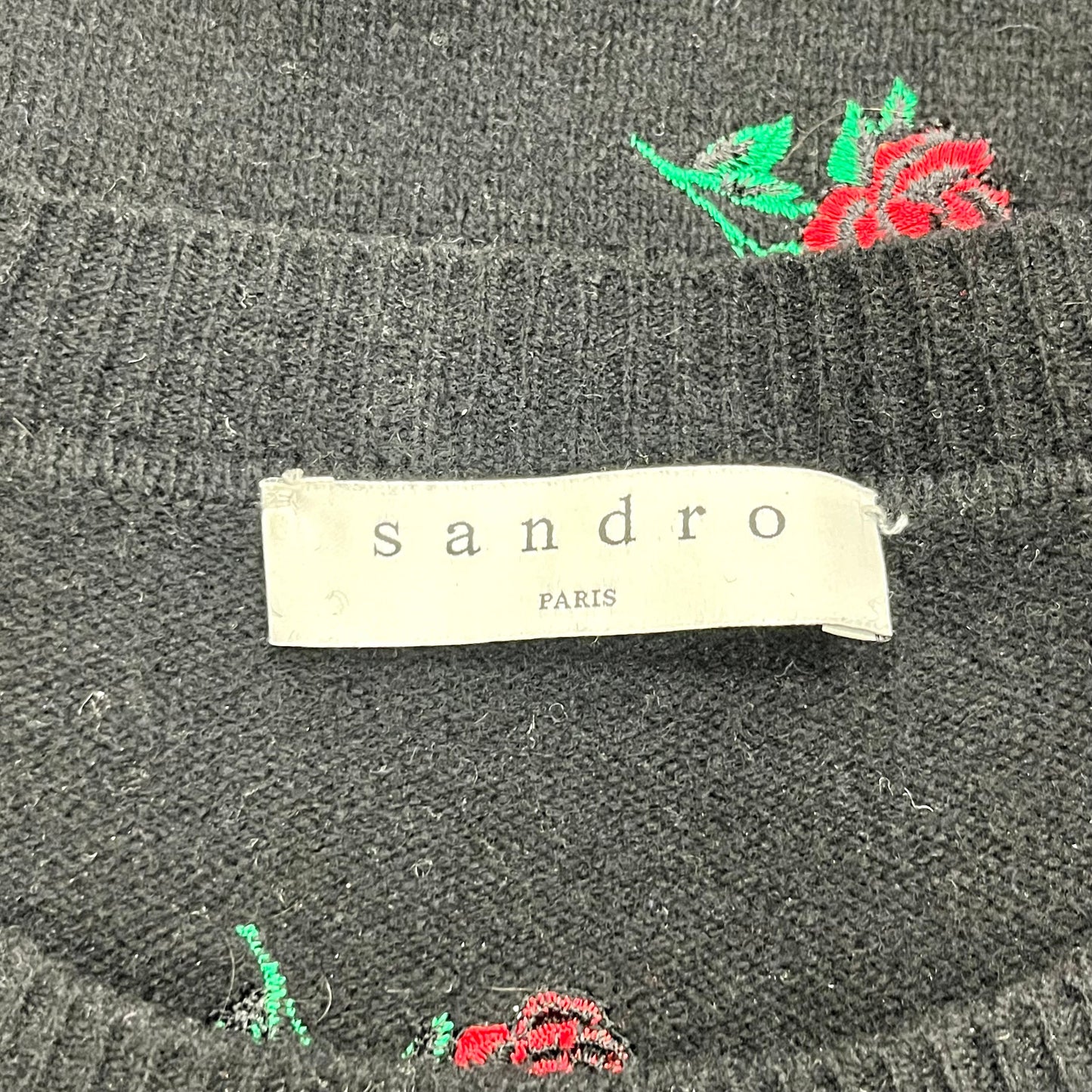 Sweater Designer By Sandro In Black & Red, Size: Xs