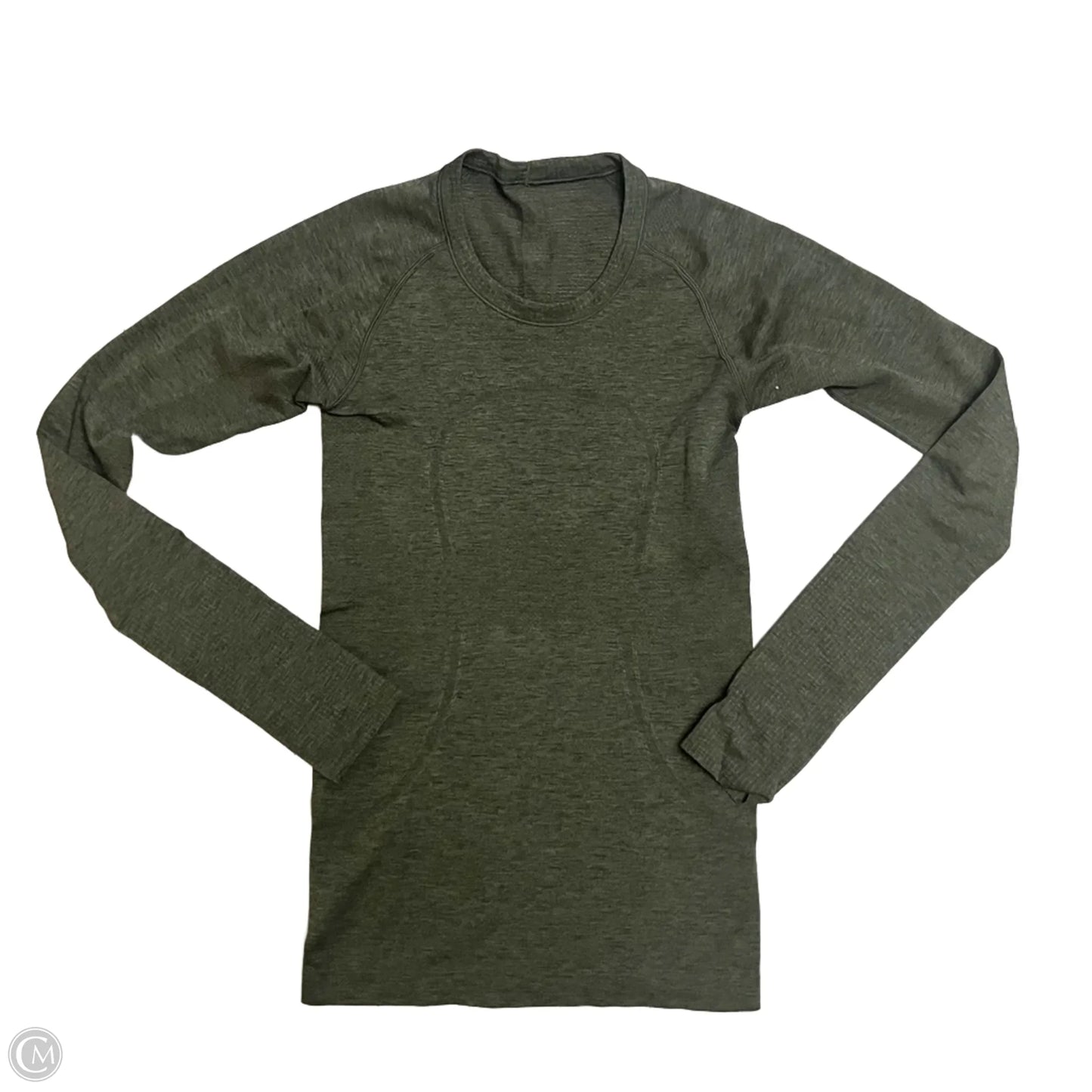 Athletic Top Long Sleeve Collar By Lululemon In Green, Size: S