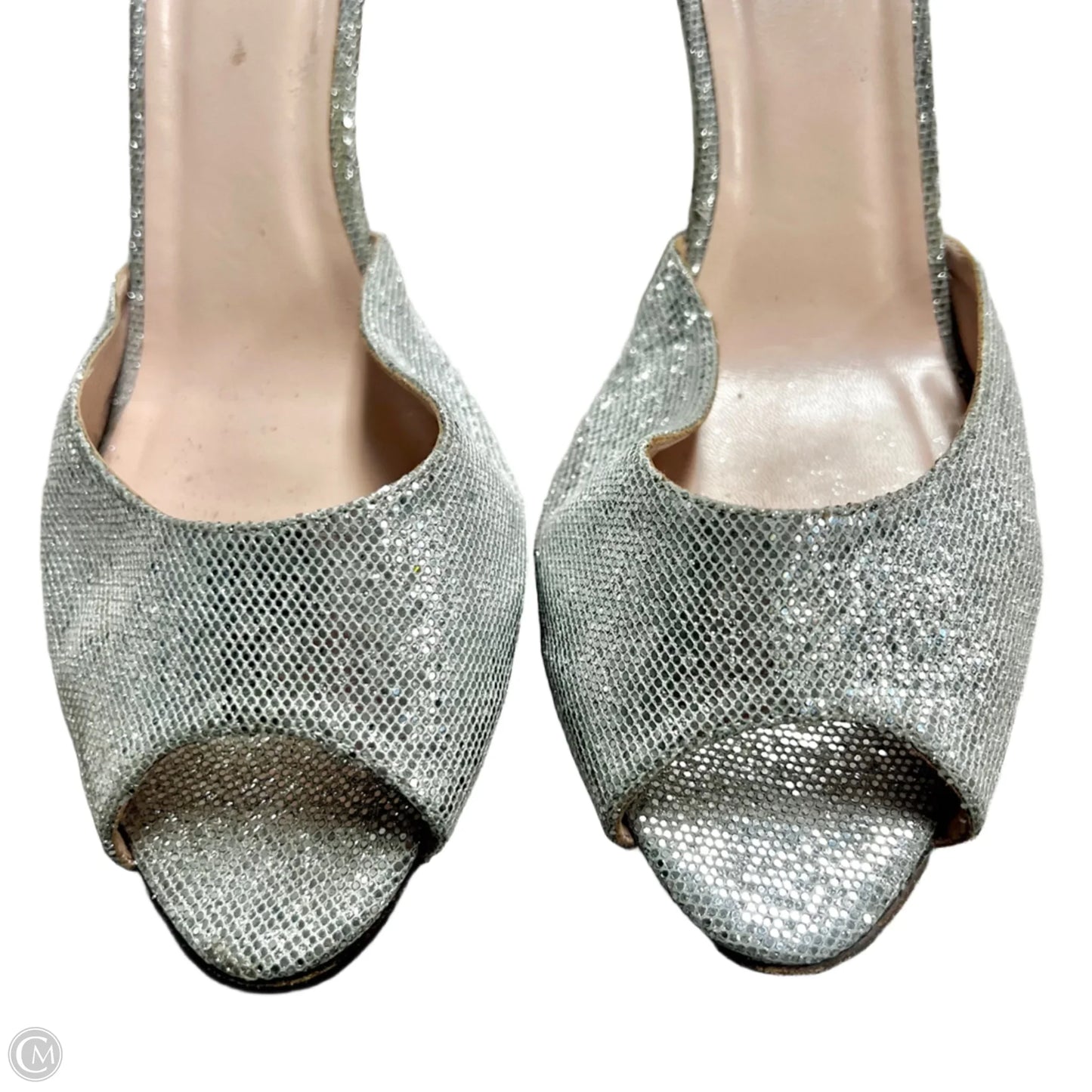Sandals Designer By Kate Spade In Silver, Size: 10.5