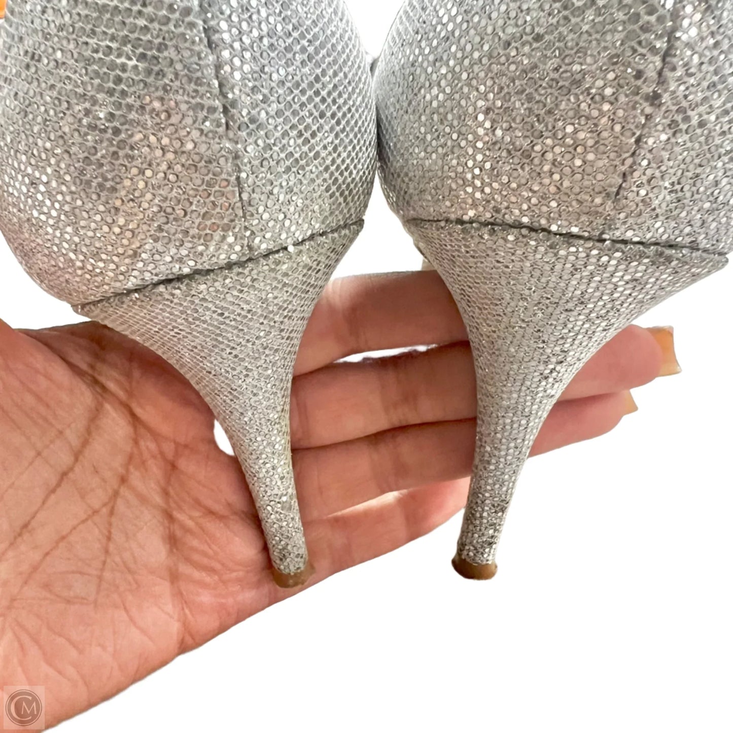 Sandals Designer By Kate Spade In Silver, Size: 10.5