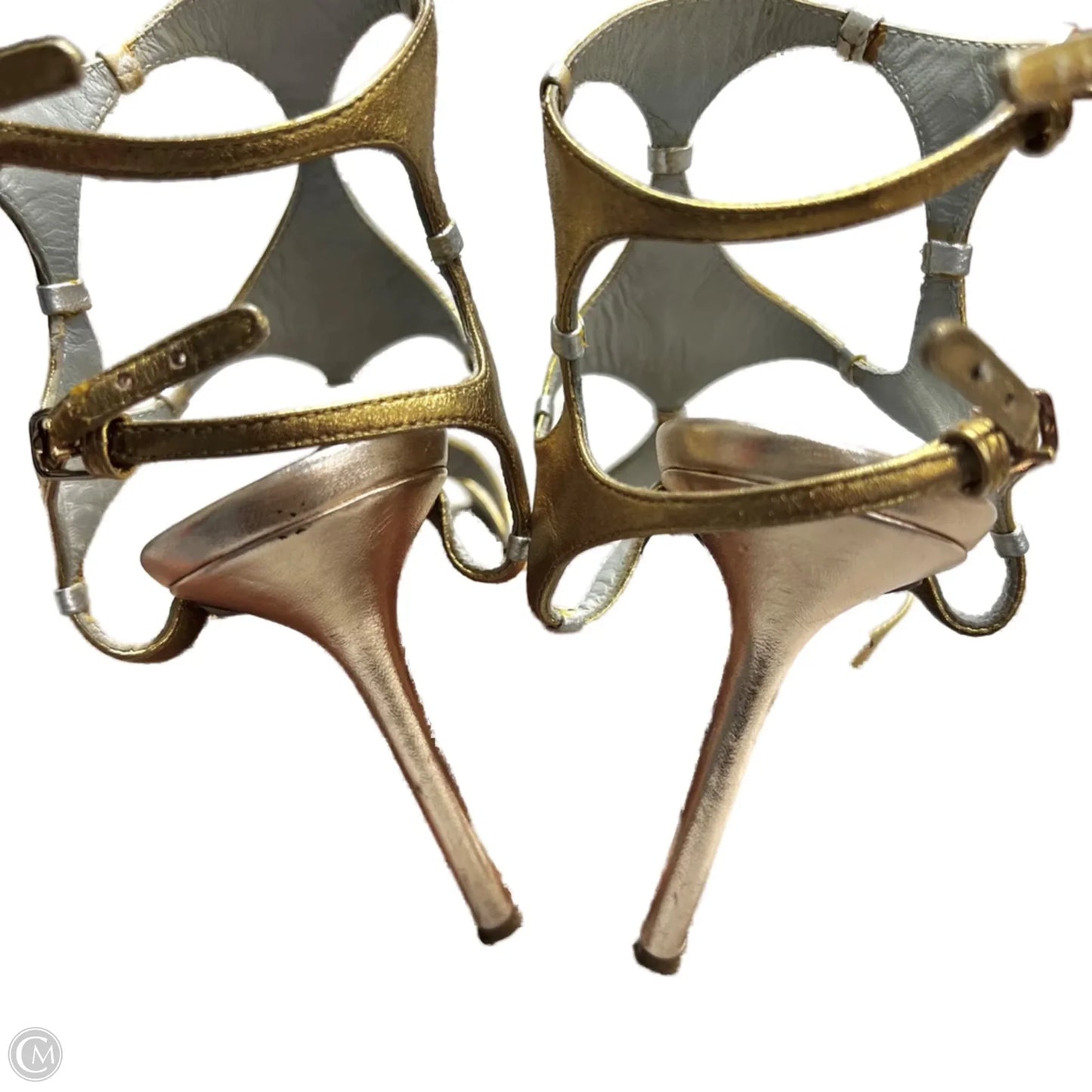 Sandals Designer By Sergio Rossi In Gold, Size: 7.5
