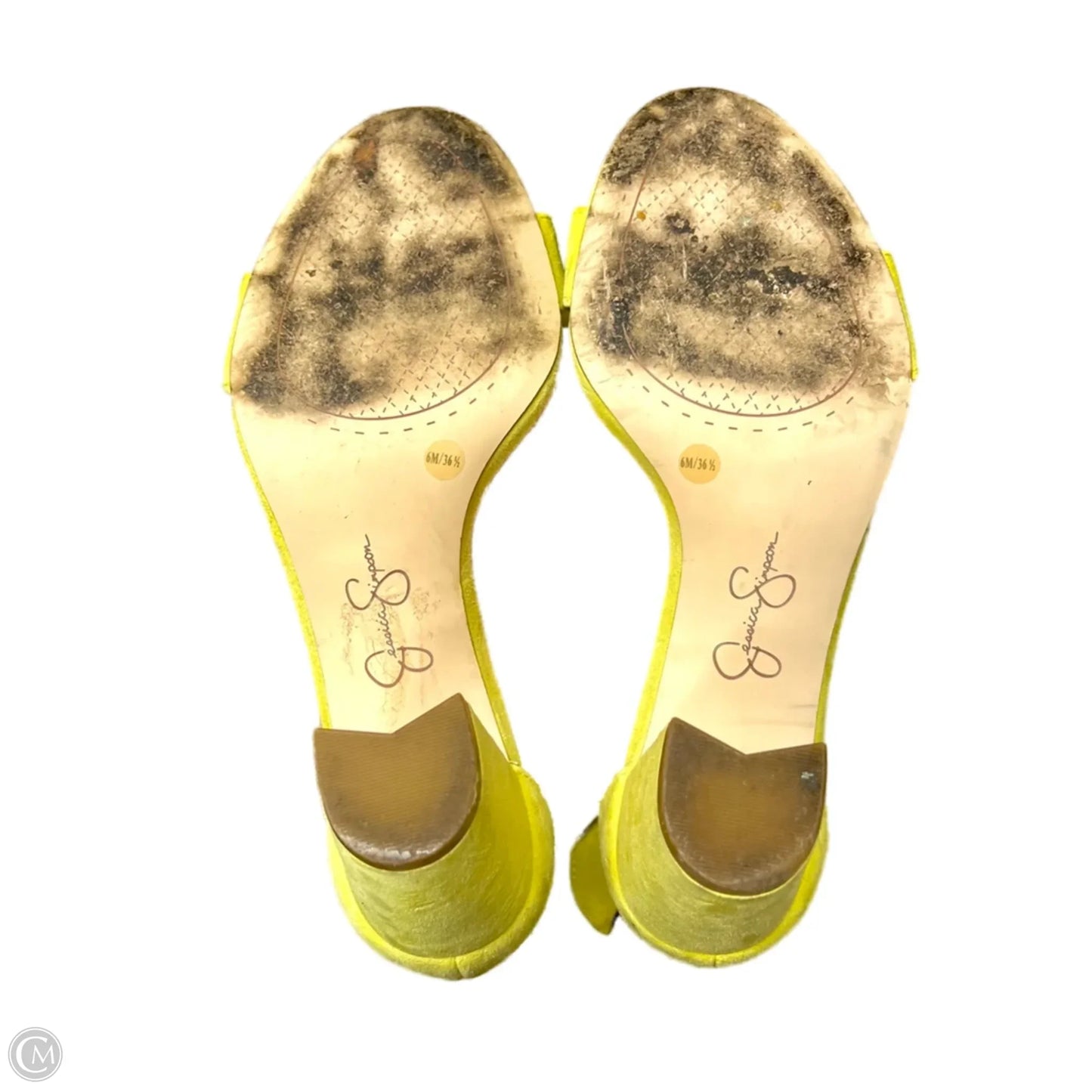 Sandals Heels Block By Jessica Simpson In Green, Size: 6