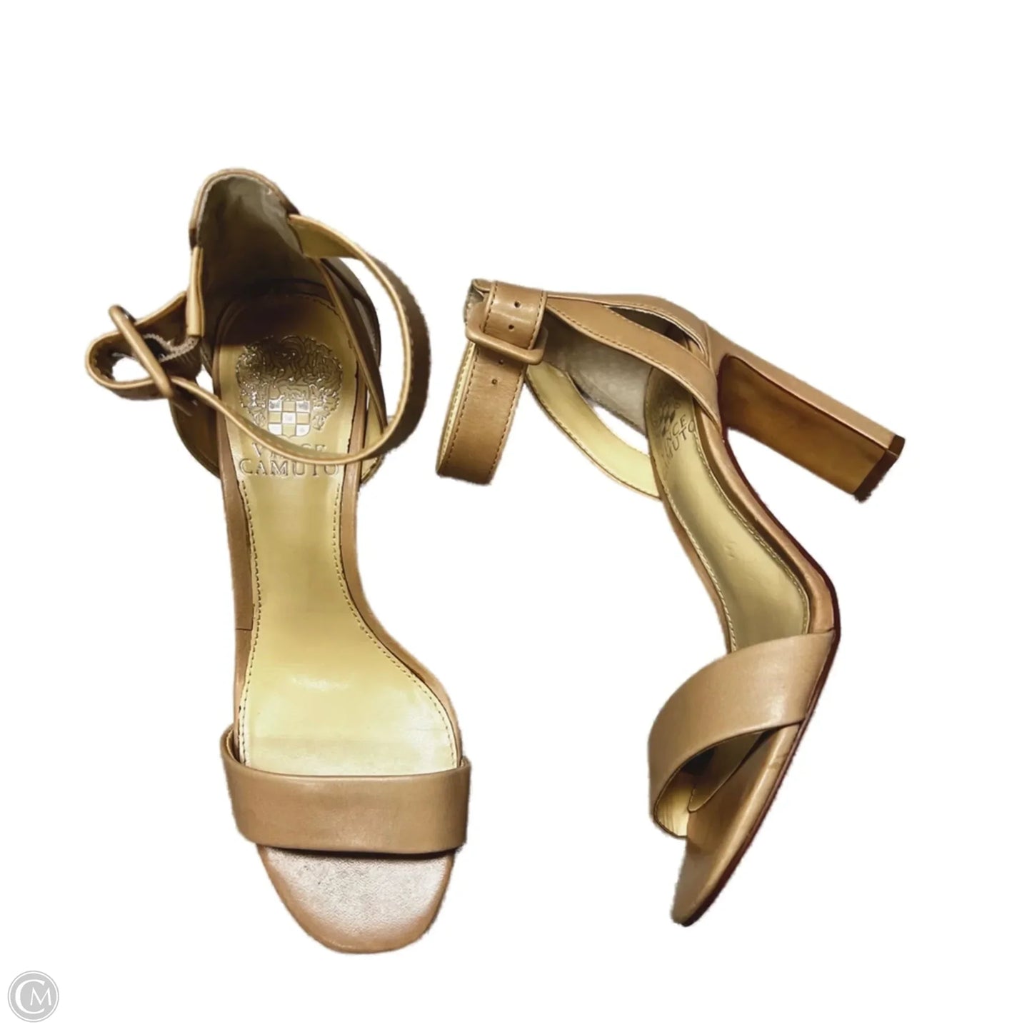 Sandals Heels Block By Vince Camuto In Tan, Size: 6