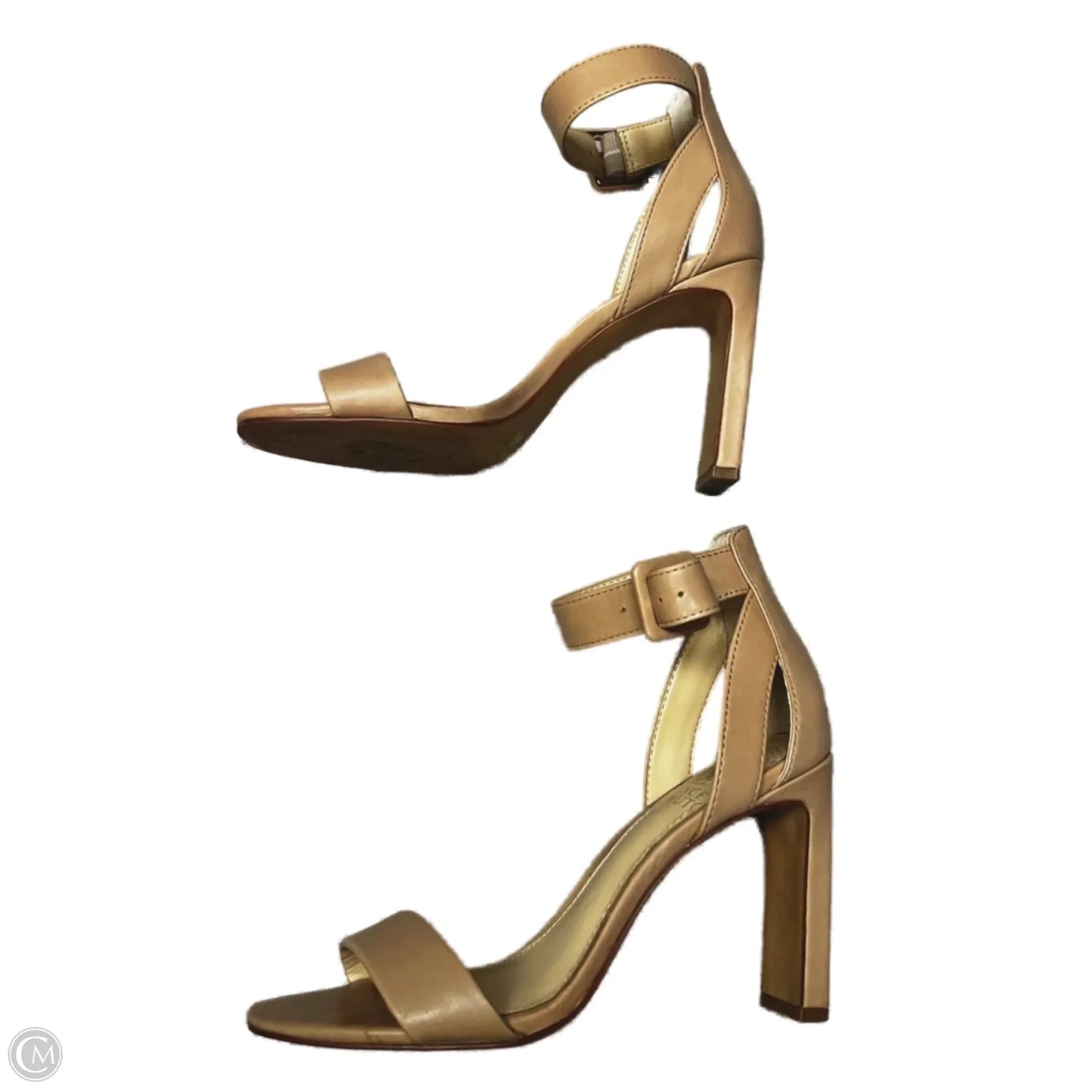 Sandals Heels Block By Vince Camuto In Tan, Size: 6