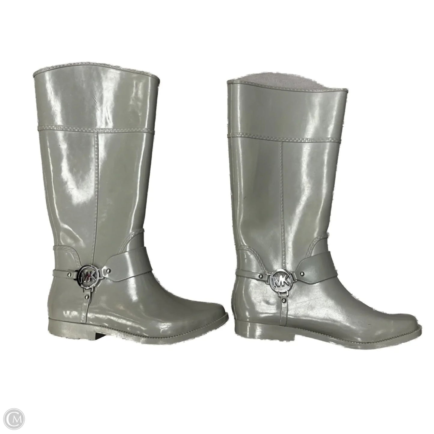 Boots Designer By Michael Kors In Grey & Silver, Size: 9