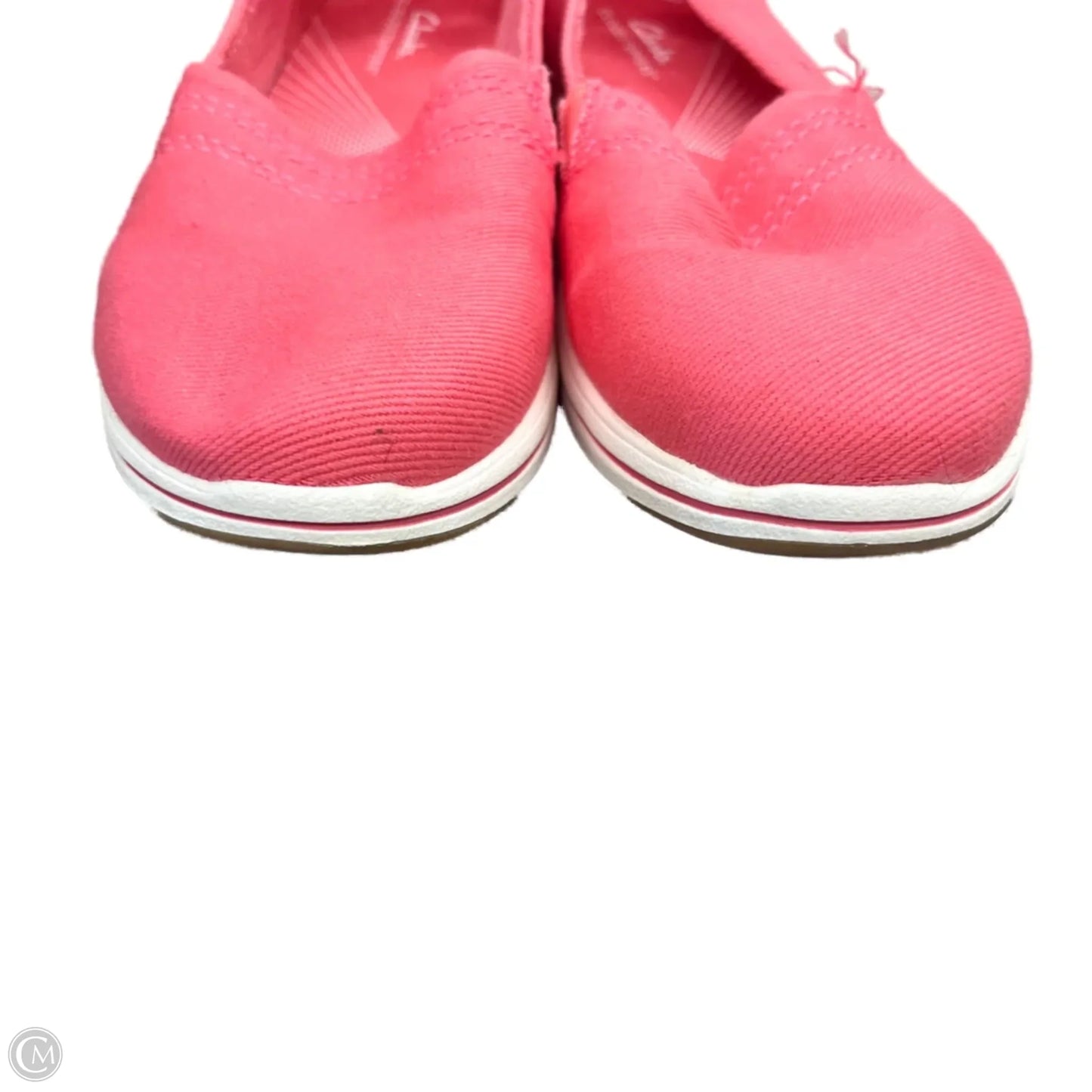 Shoes Flats By Clarks In Pink & White, Size: 8.5