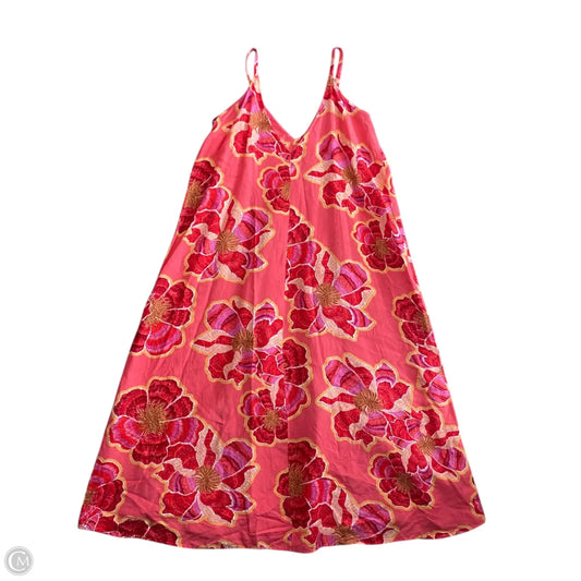 Dress Casual Maxi By Loft In Orange & Pink, Size: M