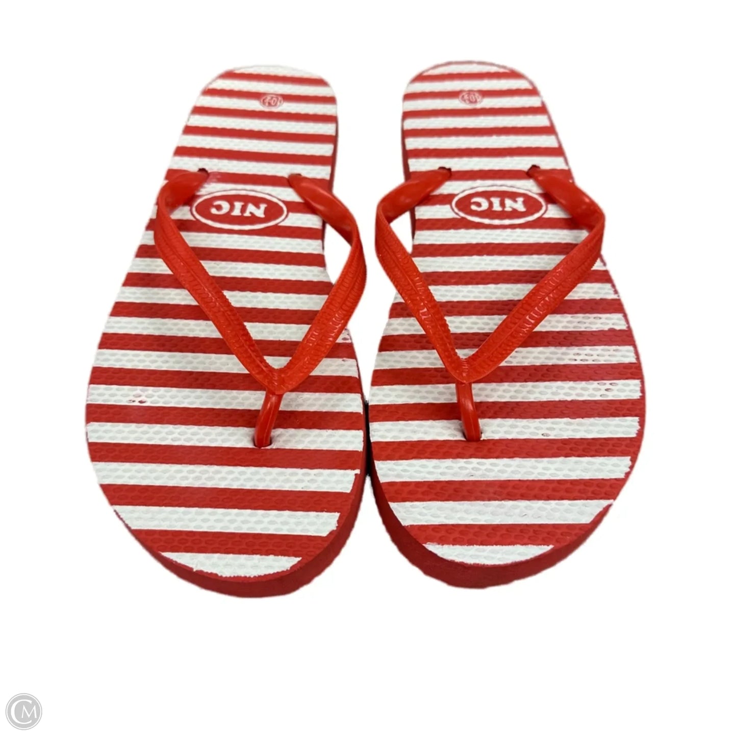 Sandals Flip Flops By Nic In Red & White, Size: 10.5